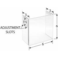 RSO-126U 6" x 6" x 3/16" U-Shaped Shield With 3" Sides and 1½" Slots on Left for Up/Down Adjustment. Weight: 10.5 oz.