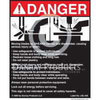 LBL-032 Adhesive Safety Sign for <strong>Shears</strong> 8¾" W x 10½" H