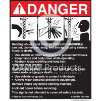 LBL-003 Adhesive Safety Sign for <strong>Drilling Machines</strong>  5" W x 6" H