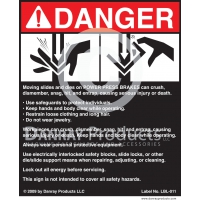 LBL-011 Adhesive Safety Sign for <strong>Power Press Brakes</strong> 8¾" W x 10½" H