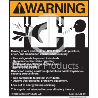LBL-014 Adhesive Safety Sign for <strong>Riveters</strong>  5" W x 6" H