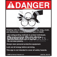 LBL-015 Adhesive Safety Sign for <strong>Roll Benders</strong>  5" W x 6" H