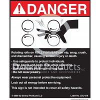 LBL-016 Adhesive Safety Sign for <strong>Roll Formers</strong> 5" W x 6" H
