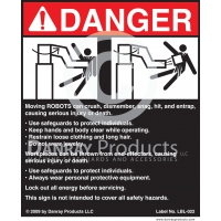LBL-022 Adhesive Safety Sign for <strong>Robots</strong> 8¾" W x 10½" H